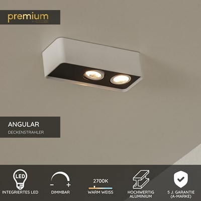 Lucide ANGULAR - Deckenstrahler - LED Dim. - 2x5W 2700K - Weiß | Premium